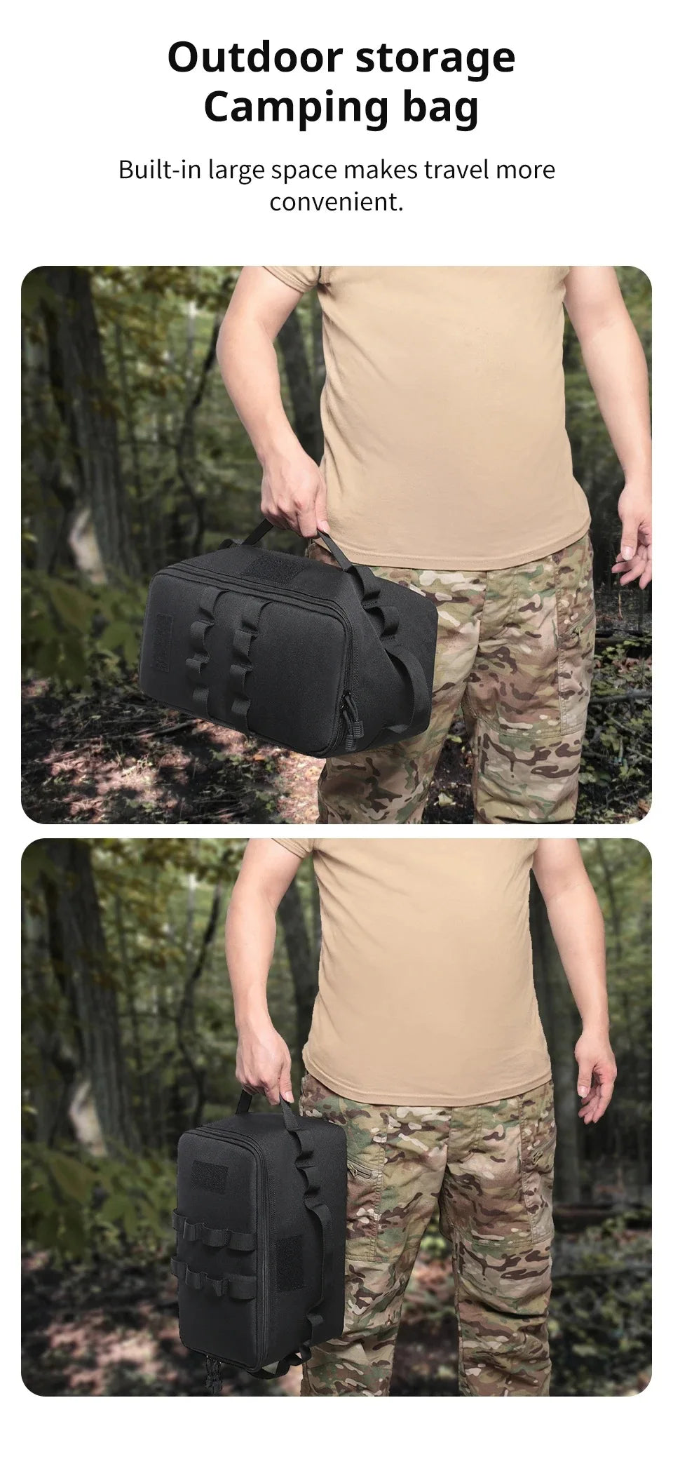 CAOX Outdoor Camping Picnic Bag Camping Supplies Tactical Gear Tent Camping Accessories Large Capacity Travel Bag Picnic Bag