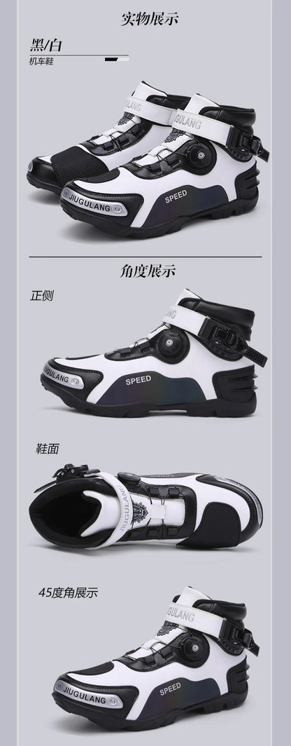 Men Motorcycle Boots Outdoor Riding Anti-slip Winters Sneakers Shoes Bicycle Mountain Racing Ankle Length Women Racing Shoes