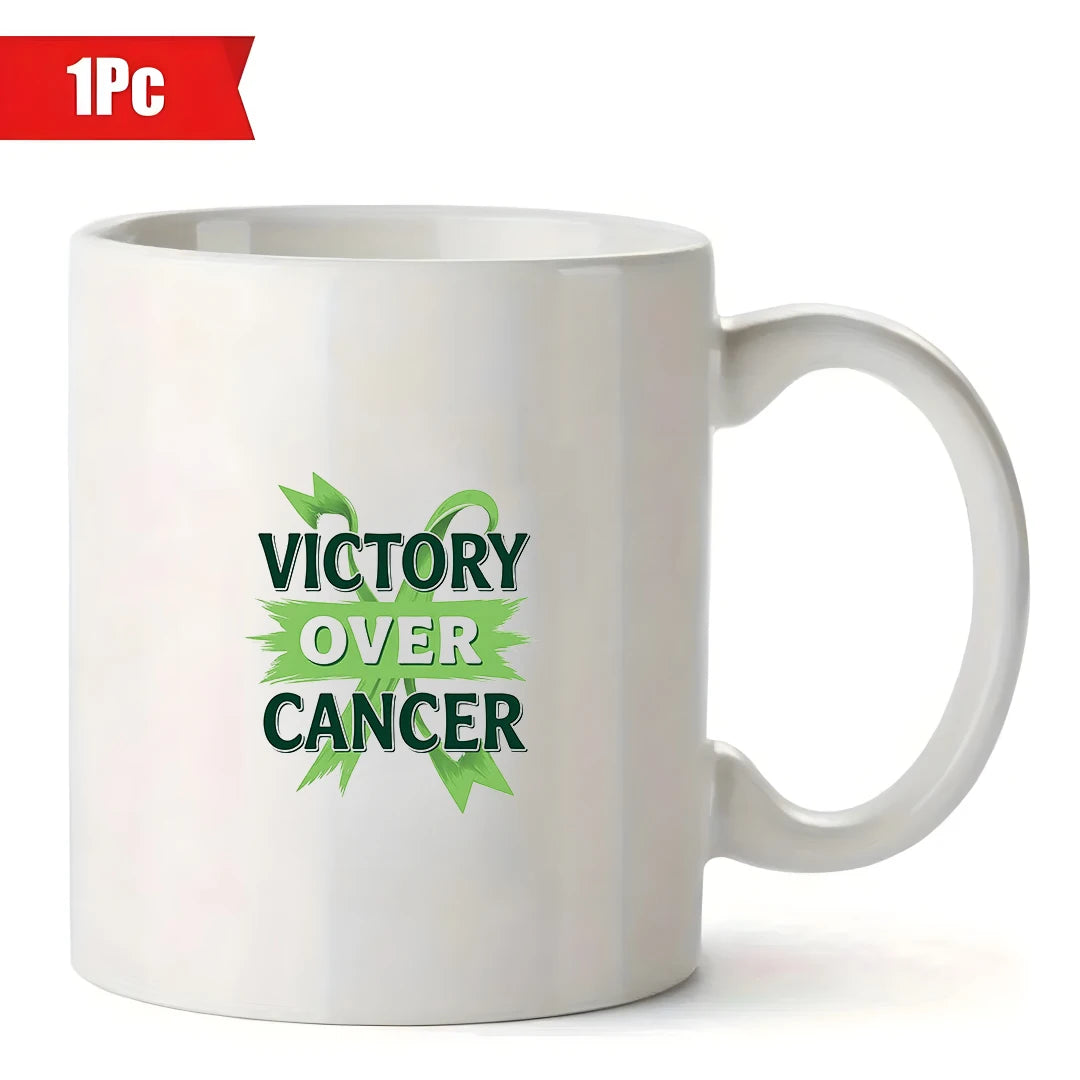 VICTORY OVER CANCER Green Ribbon Memorial Cup 11OZ Home & Office Mug Christmas Heartwarming Gift