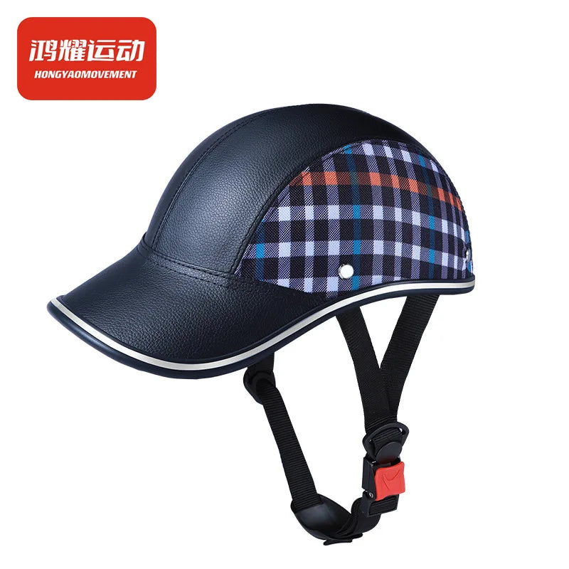 New Leepee For Cafe Racer Chopper Scooter Safety Hard Hat Half Face Vintage Summer Cap Motorcycle Half Helmet Baseball Cap Style