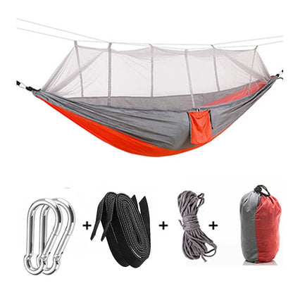 Camping Hammock, Portable Hammocks with Mosquito Net, Hammock Tent, for Outside,  Hiking, Travel Gear Must Haves, Breathable.