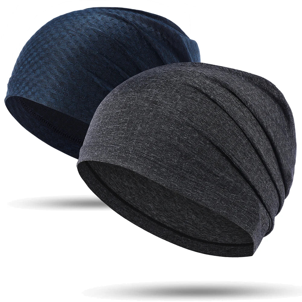 2PCS Quick-drying Running Caps Summer Breathable Cool Sports Hats Outdoor Cycling Hiking Baseball Skullies Stretchy Beanies Hat