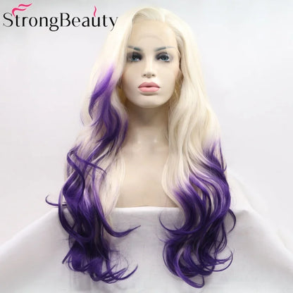 StrongBeauty Long Lace Front Wigs Synthetic Wavy Women Wig Heat Resistant Hair