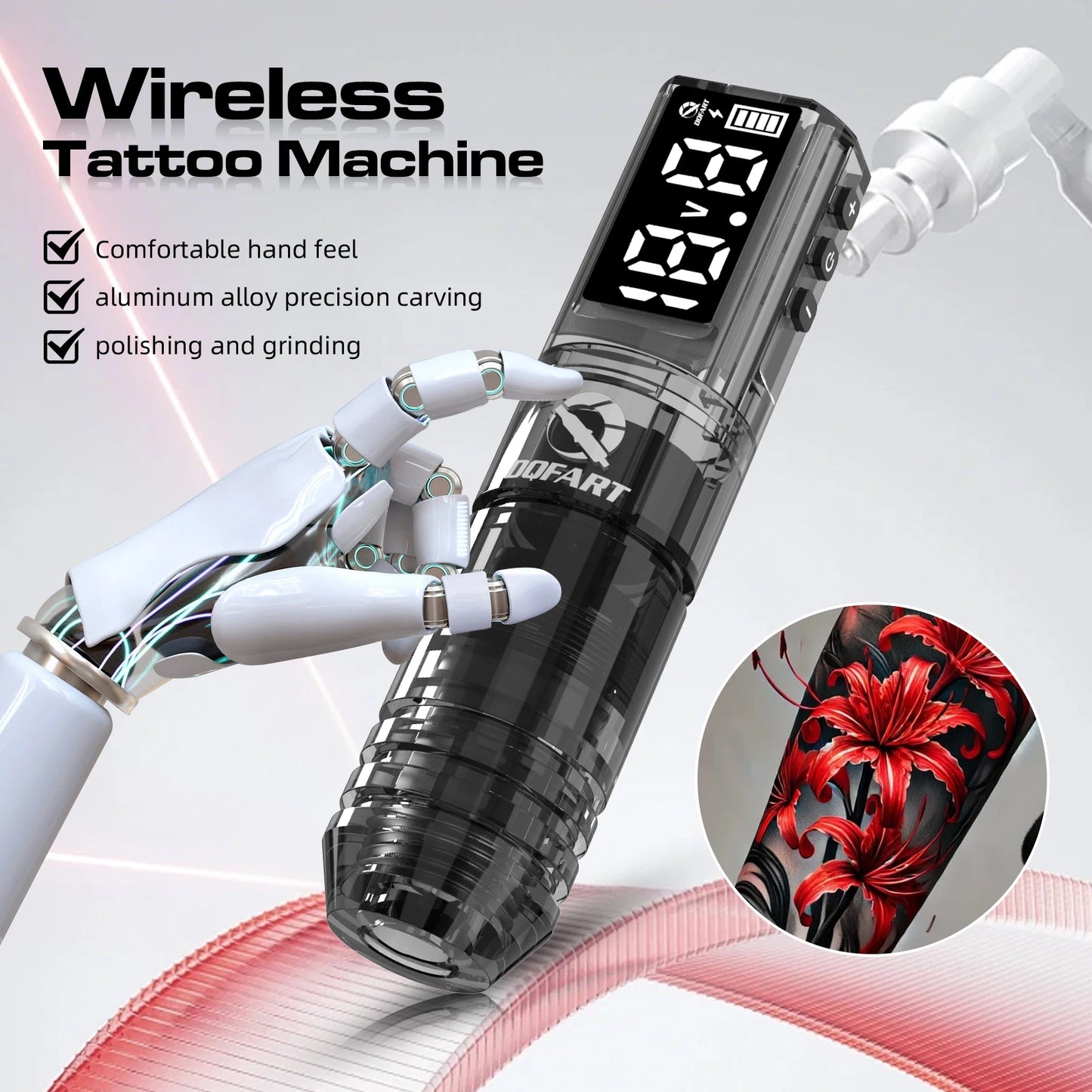 DQFART Tattoo kit Wireless Tattoo Machine 1600mAh Tattoo Needle Tattoo Ink Accessories For Tattoo Artist Beginne Tattoo Supplies