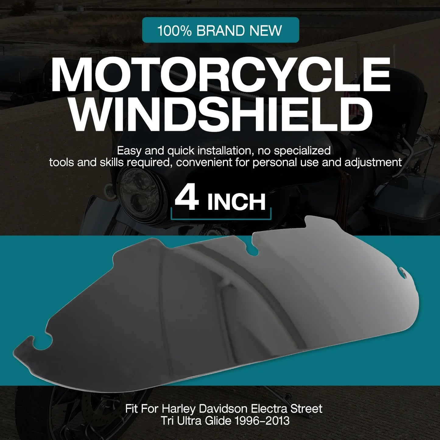 4'' 6"8'' Windshield Fairing Windscreen Cover For Harley Electra Street Glide Touring1996-2013 Black/Smoke
