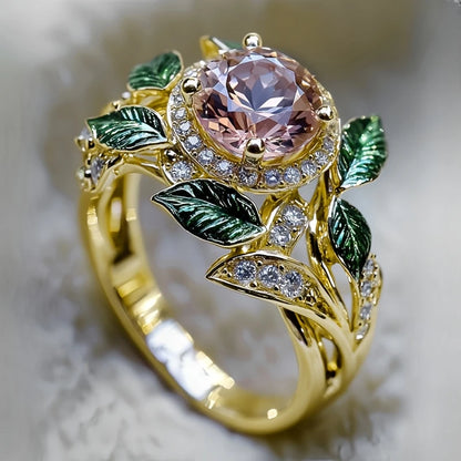 1pc Elegant Iris Style Ring Luxurious Cubic Zirconia Women's Ring Perfect for Weddings Engagements Valentine's Day Jewelry Gifts