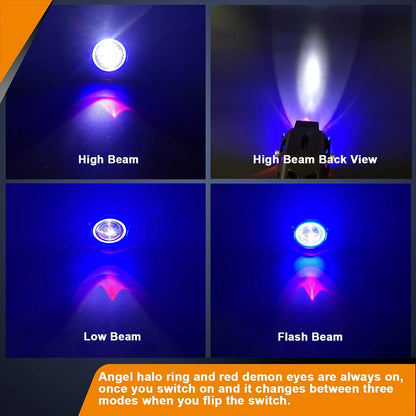125W U7 LED Auxiliary Motorcycle Angel Eyes Headlight Explorers DRL Spotlights Bright LED Bicycle Lamp Accessories Foggers