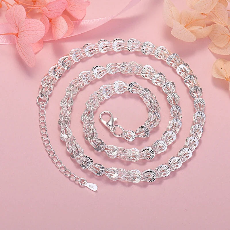 925 Sterling Silver Charms Earrings Necklace Bracelet Love Jewelry Cute for Women Chain Set Wedding Gift