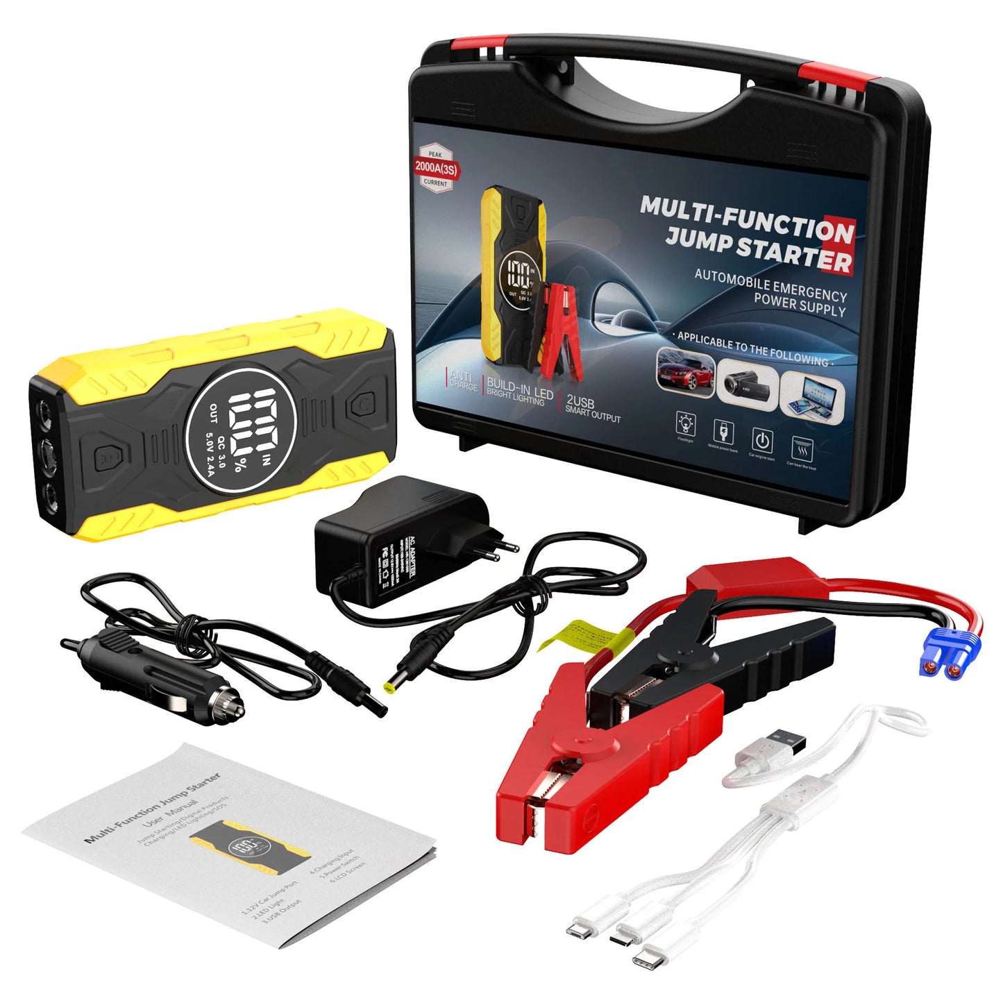 Auto Battery Emerge Car Battery Starter 39800mAh Portable Car Jump Starter Starting Device Petrol Diesel Car Emergency Booster