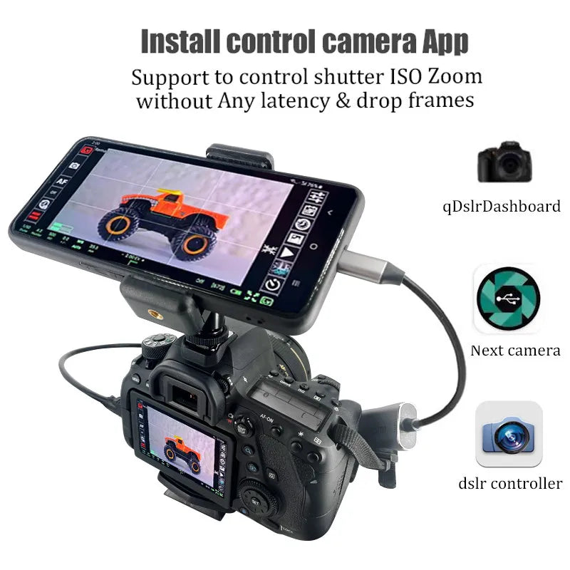 HDMI Adapter 4K Video Capture Card DSLR Video Camera Transmission Mobile Phone Screen Monitor Set for Vlog Youtuber Filmmaker