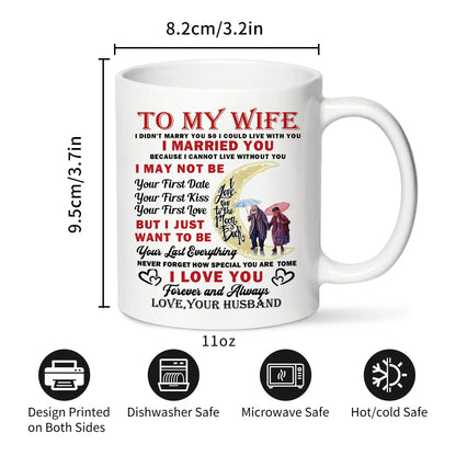 1pc,To My Wife Coffee Mug,Ceramic Cup, Romantic Anniversary & Birthday Gifts for Wife From Husband, 320ML