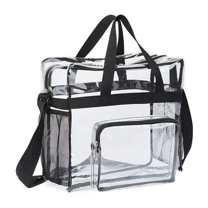 Portable PVC Transparent Shoulder Crossbody Bag Tote Satchel Handbag for Women Lady Large Capacity Clear Bag Shopping Handbag