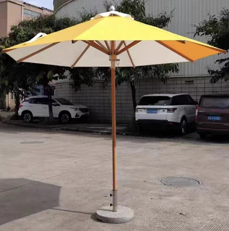 Pink Yellow Blue Striped Parasols Umbrellas Outdoor Luxury Aluminium Market Style Beach Umbrella with Fringe Outdoor for Shop