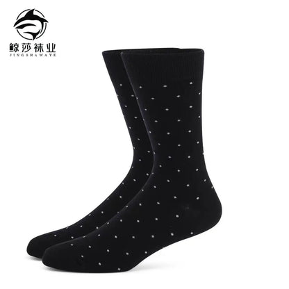 3pair Sock Leisure Athletic Sports Crew Dress Men Solid Color Striped plus-size Business Stockings mid-calf Autumn Winter B8W119