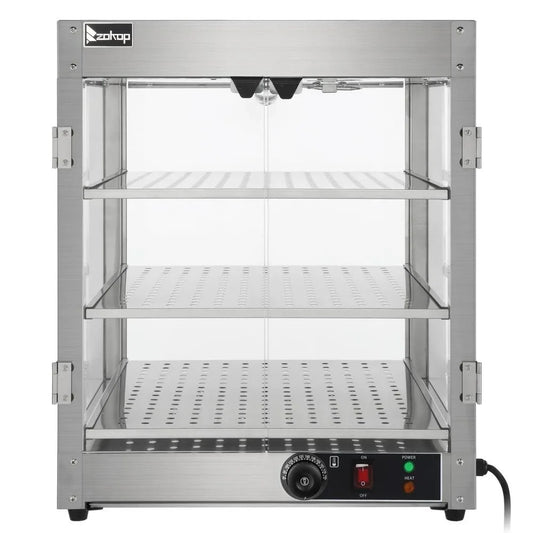 Electric 3 Tiers Commercial Heat Food Pizza Warmer Display Case Service Cabinet