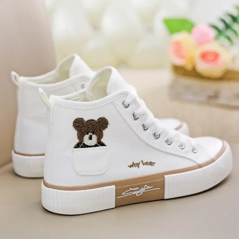 Women Breathable Sneakers Brand Sport  Woman Casual Vulcanized Shoe Flats High Top Zapatos Mujer Cute Canvas Shoes