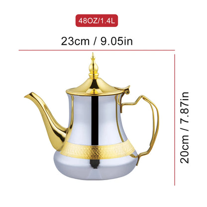 Arabic style stainless steel teapot, Moroccan mint tea pot, Induction cooker gas boiling water kettle,Restaurant Home Tea Kettle
