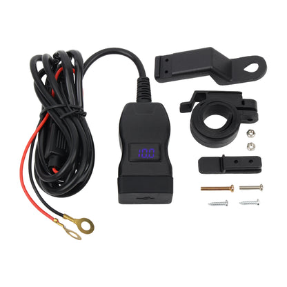 PD QC3.0 Motorcycle USB Fast Charger 12V Power Supply Adapter 60W Handlebar USB Type C Socket with Switch Voltmeter Waterproof
