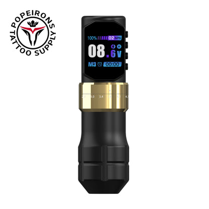 POPEIRONS Pro U Brave1.0 Wireless Tattoo Pen with Adjustable Stroke Tattoo Pen FM Cut Line and Fog