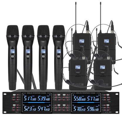Professional wireless microphone high-frequency, handheld karaoke lavalier microphone, 8-channel stage performance