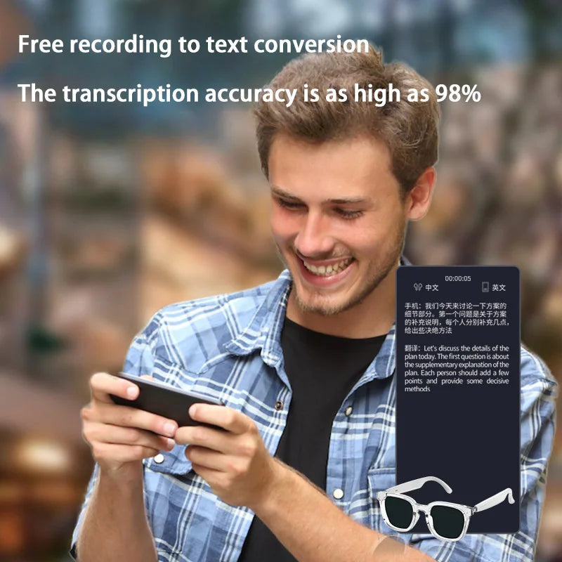Xiaomi New AI Intelligent Translation Glasses Touchscreen Sunglasses Smart Bluetooth Glasses Listen To Music Voice Call
