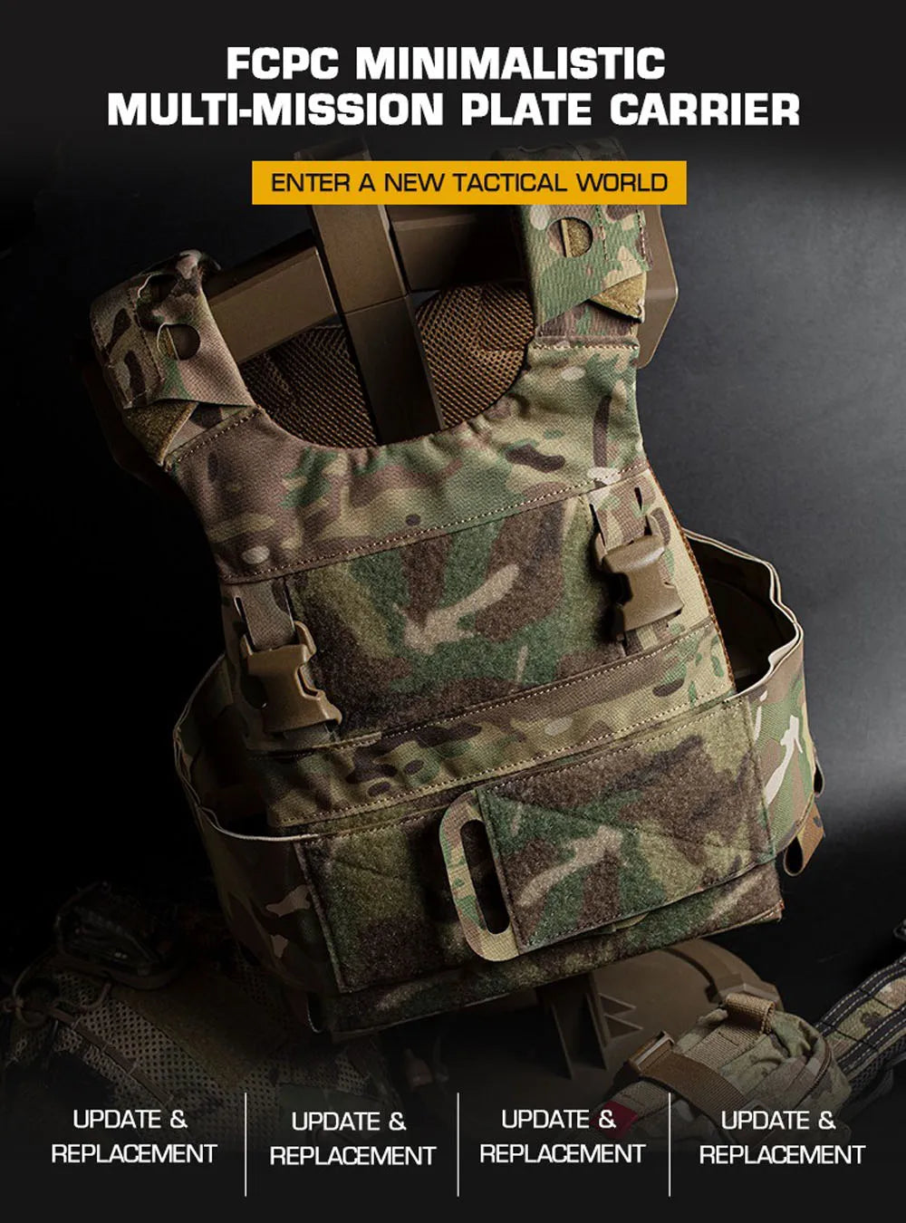 Tactical Vest Ferro FCPC Low Visibility Hunting Combat Plate Carrier 25MM Buckle Expansion CS Airsoft Games Multi-Mission Gear