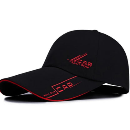 Summer Men Baseball Cap Letter Print Sports Sun Hat Cotton Adjustable Long-Brim Snapback Sun Visor Caps Hip Hop Baseball Hat