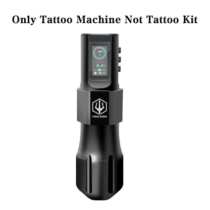 Tattoo Kit Or Tattoo Machnie POSEIDON New Cool Tattoo Pen Kit For Permanent Makeup Tattoo Machine Kit Wireless Tattoo Gun Kit