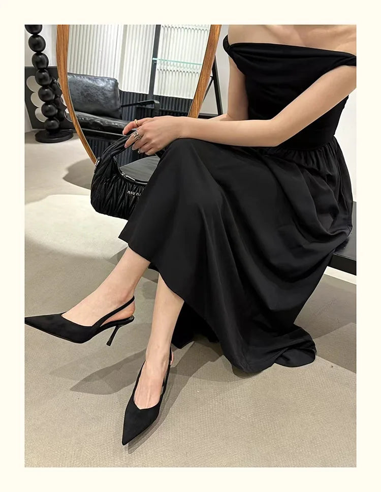 2025 Summer Leopard High Heel Women Sandals Fashion Pointed Toe Shoes Design Style Banquet Party Sandals Shoes