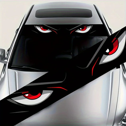 Angry Eyes Car Decals, Stylish Cartoon Car Window Stickers, Unique Auto Exterior Decor for Personality Car Styling, Trendy Car