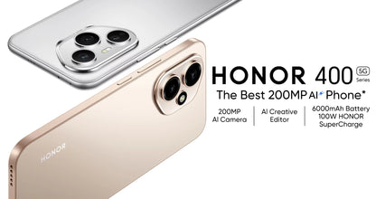 New HONOR 400 5G Smartphone Global Version Snapdragon 7 Gen 3 6.55" AMOLED Display 200MP Dual Camera 6000mAh 80W SuperCharge NFC