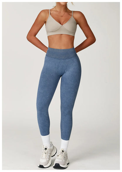Yoga Pants Impact Leggings Women Seamless Sports Yoga Pant High Waist Ribbed Gym Clothes Fitness Workout Wear Scrunch Bum Tights