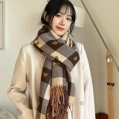 Unisex Cashmere Feel Scarf Winter Warm Soft Neck Wrap for Men Women All-Match Outdoor Hiking Scarf Decorate The Gift