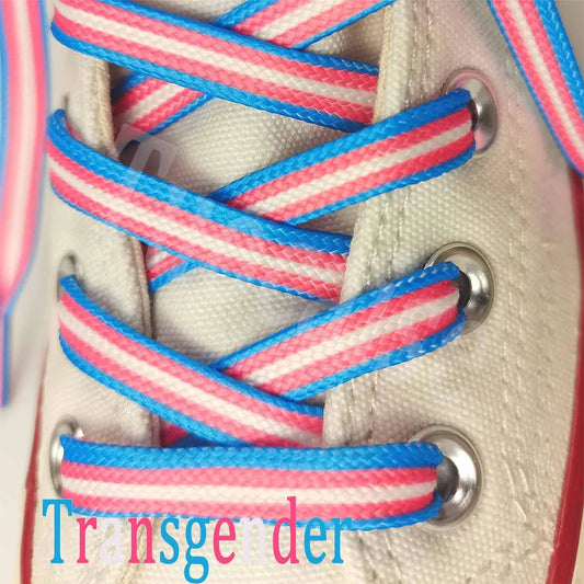 No6Transgender 100/120/150cm Shoe Lace Flat Printed Shoelace Colorful Rainbow Laces Gay Pride Liberty Shoelaces Shoe Accessories