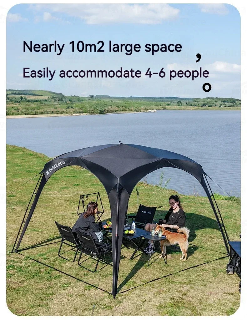 BLACKDOGAutomatic Dome Shelter Tent Self-supporting Quick Open Black Coating Outdoor Camping Canopy Expand Tarp Traveling Family