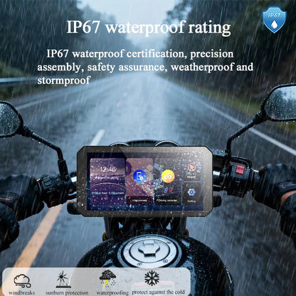 Gallop Sprite 6 inch Motorcycle GPS Navigation Wireless CarPlay Android Auto DVR Drive Recorder Portable Moto Monitor IPX7
