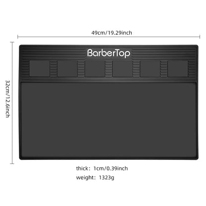Hair Cutting Tool Storage Pad Anti Slip Waterproof Heat-Insulating Work Pad Magnetic Silicone Barber Shop Desktop Storage Mat