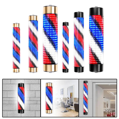 Rotating Barber Rod Lights Barber Shop Pole Waterproof Hair Salon Indoor Neon Signs Wall Mounted Hairdressing Stripes Lights