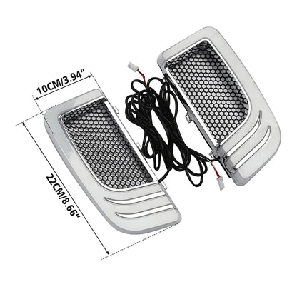 Motorcycle Fairing Lower Grills LED Turn Signal Light blinker For Harley Touring Road King Electra Glide FLHTK CVO Limited 14-23