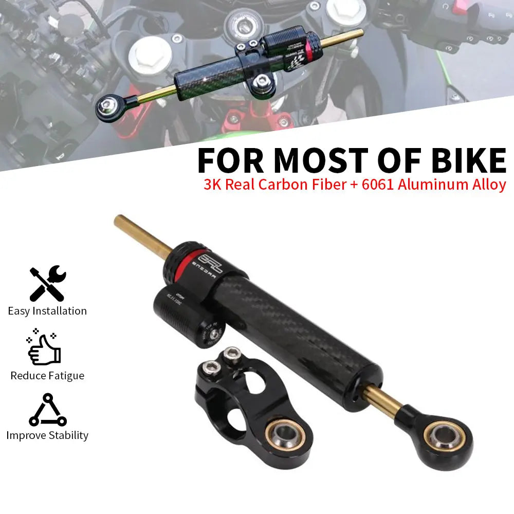 250mm Adjustable Damper Steering Stabilize Motorcycles For YAMAHA MT09 MT07 YZF R1 R6 Z300 Z250 Ninja 300R FZ1 XJR1300 Dirt Bike