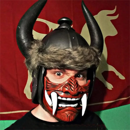 Halloween Japanse Samurai Oni Demon Masker Plastic Maskers Party Kostuum Rekwisieten Demon Samurai Cosplay Horror Prajna