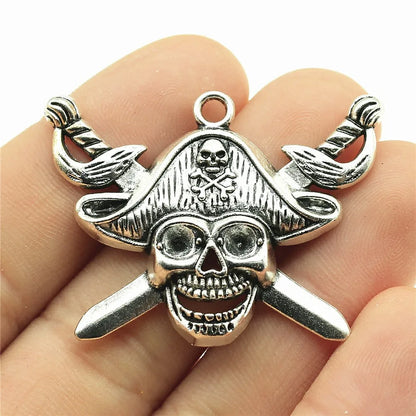 30Pcs/Bag 10 Styles Antique Silver Color Skull Skeleton Charms Pendant Diy Jewelry Accessories For Jewelry Making