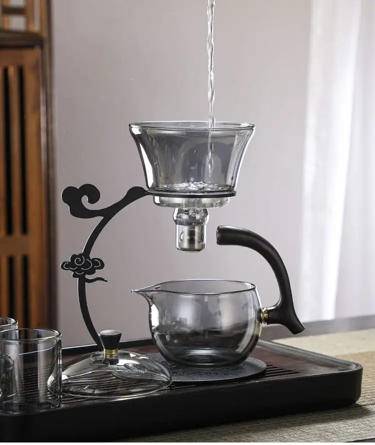 Handmade Iron Glass Tea Set Home Tea Magnet Semi-automatic Tea Machine Office Guest Set
