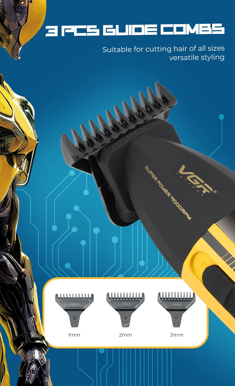 VGR Hair Trimmer Professional Hair Cutting Machine Electric Clippers Cordless Barber Haircut Rechargeable Trimmer for Men V-285