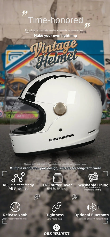 ORZ motorcycle helmet retro cruise full helmet personalized ghost knight helmet ABS material