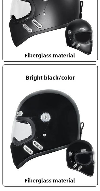 Carbon Fibre Motorcycle Helmet Full Face Retro Motorbike Helmet Men Women Cascos Para Moto Capacete Casco Moto For Harley DOT