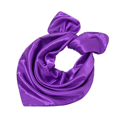 60x60cm Solid Colors Neckerchief Scarf For Women Silk Satin Headband Hair Scarves Female Square Shawls Head Scarfs
