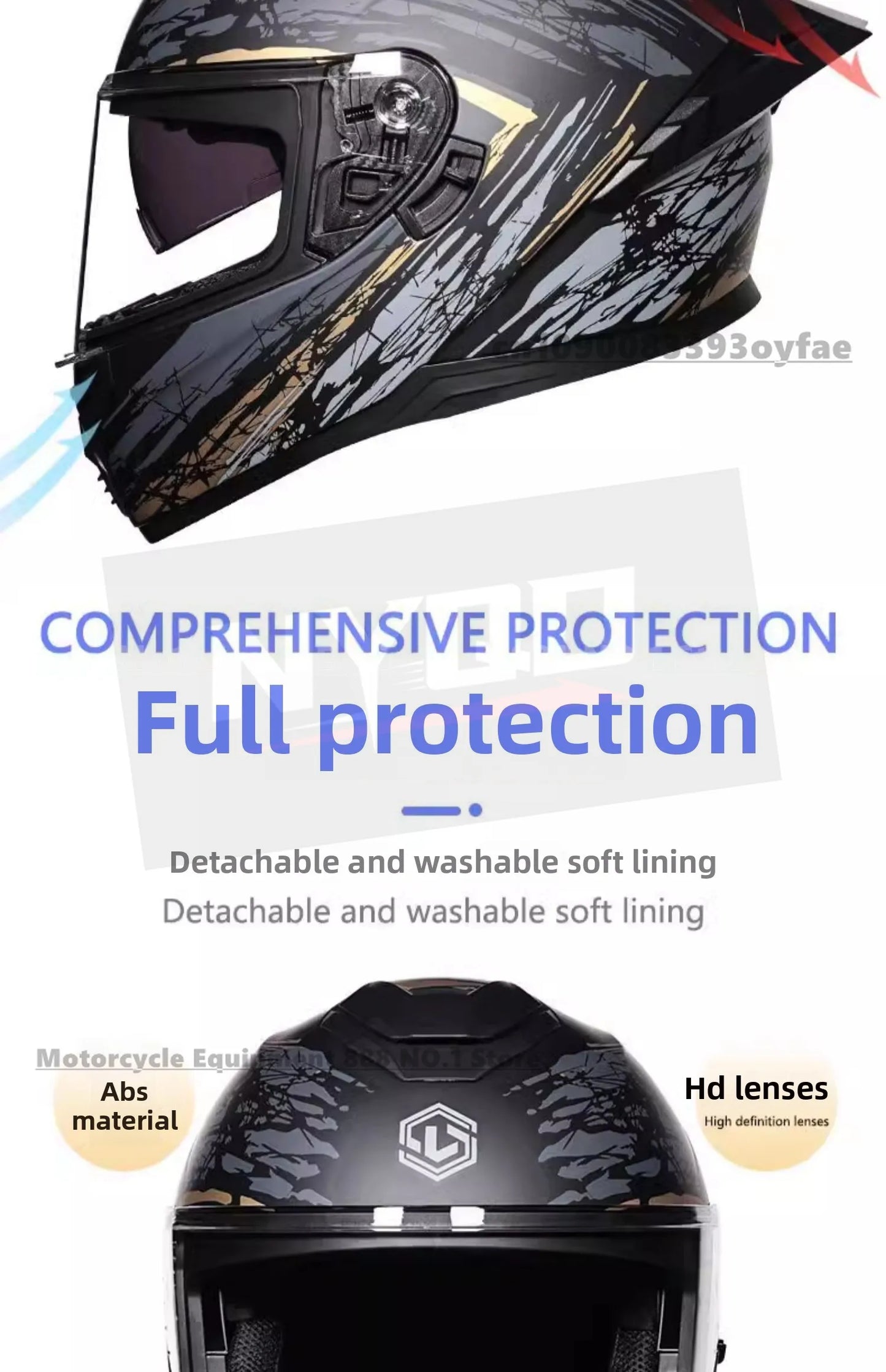 LVS motorcycle helmet men's and women's full face helmet double lens racing helmet DOT certification casco moto