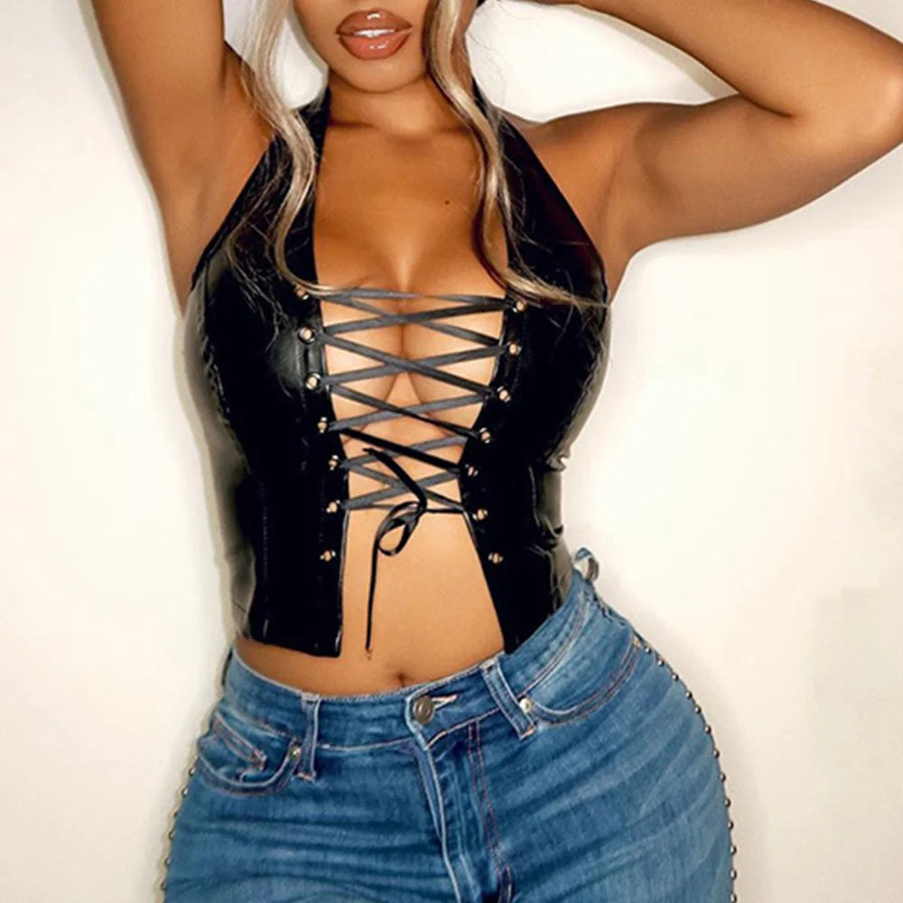 Sexy 2025 fashion vintage streetwear leather pants women summer goth leggings festival clothing emo black pencil pants trousers
