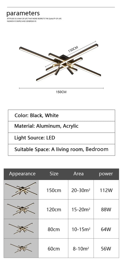 Modern Minimalist Living Room Ceiling Lights Bedroom Long Line lamps LED Chandelier Hall Bedroom Indoor Lighting Decoration